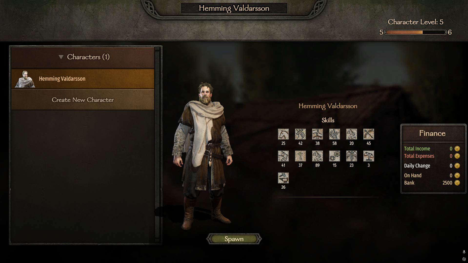 Ravenhold Character Selection